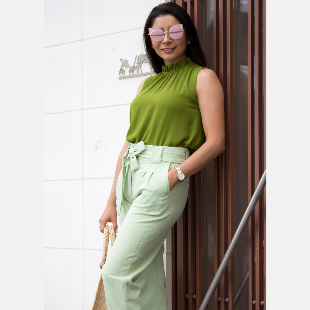An Elongated Look with High Rise Pants