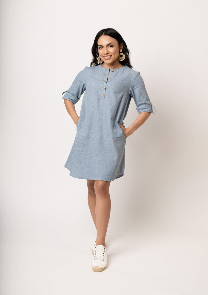 Denim dress for petite women