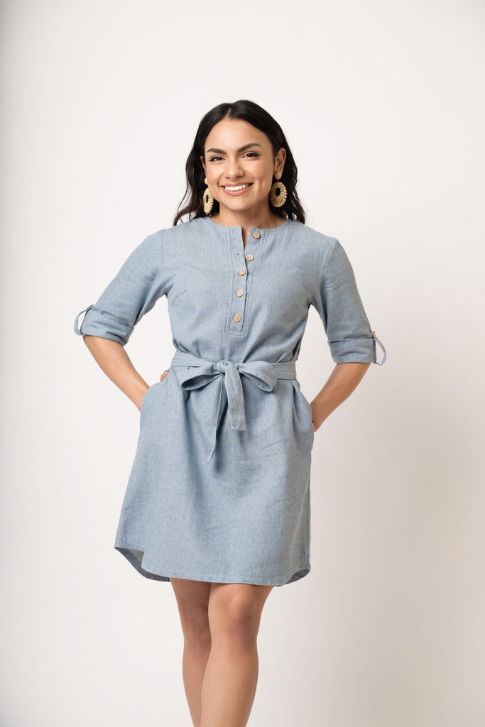 Petite denim dress