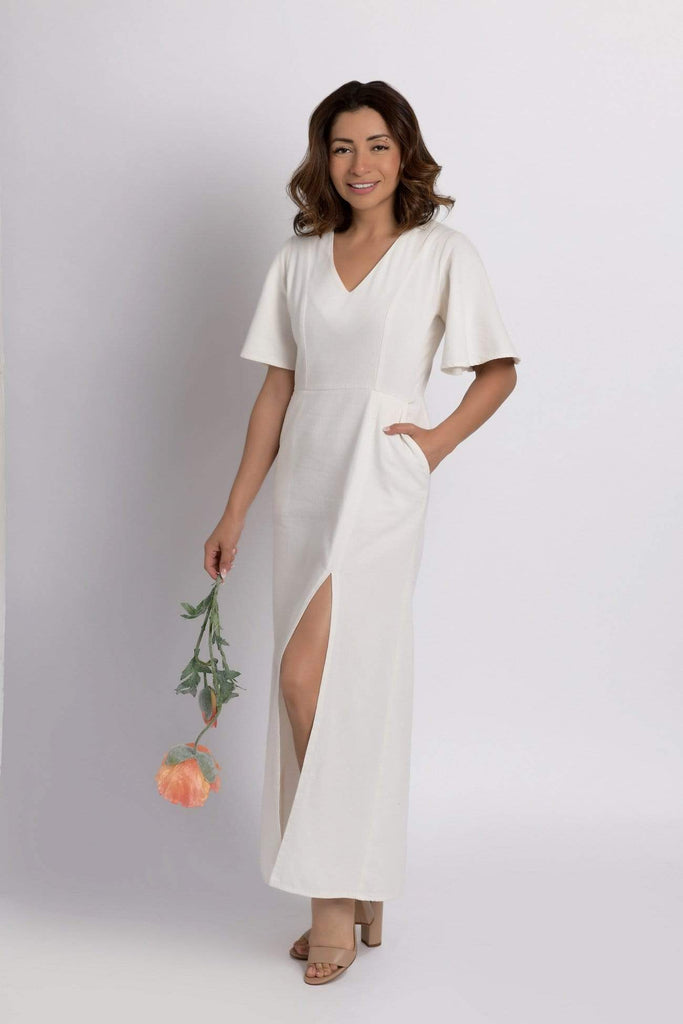 Maxi Petite Dress made with Denim Fabric