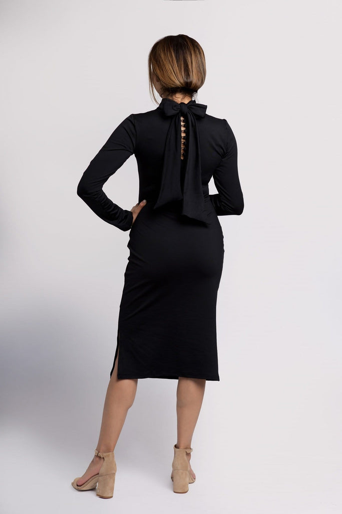 Black midi petite dress